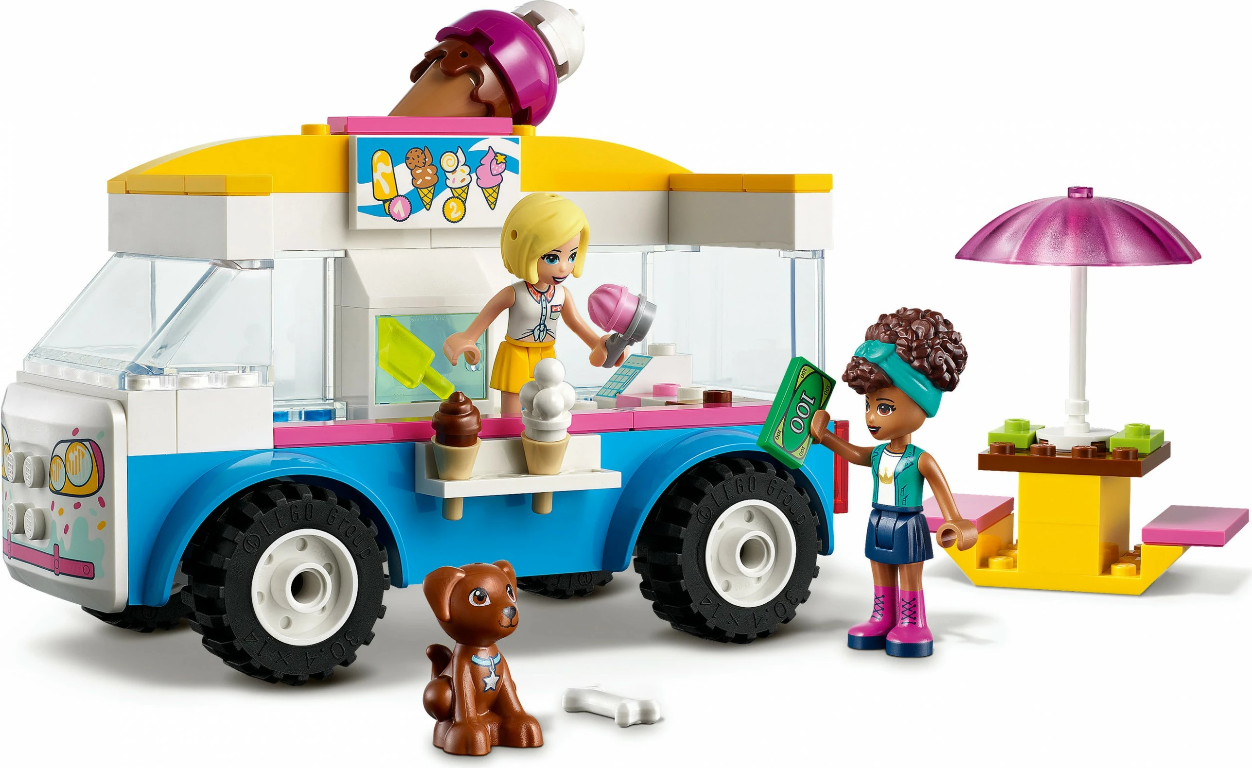 Set za sestavljanje z avtodomom za sladoled LEGO Friends 41715, 84 kosi, večbarven