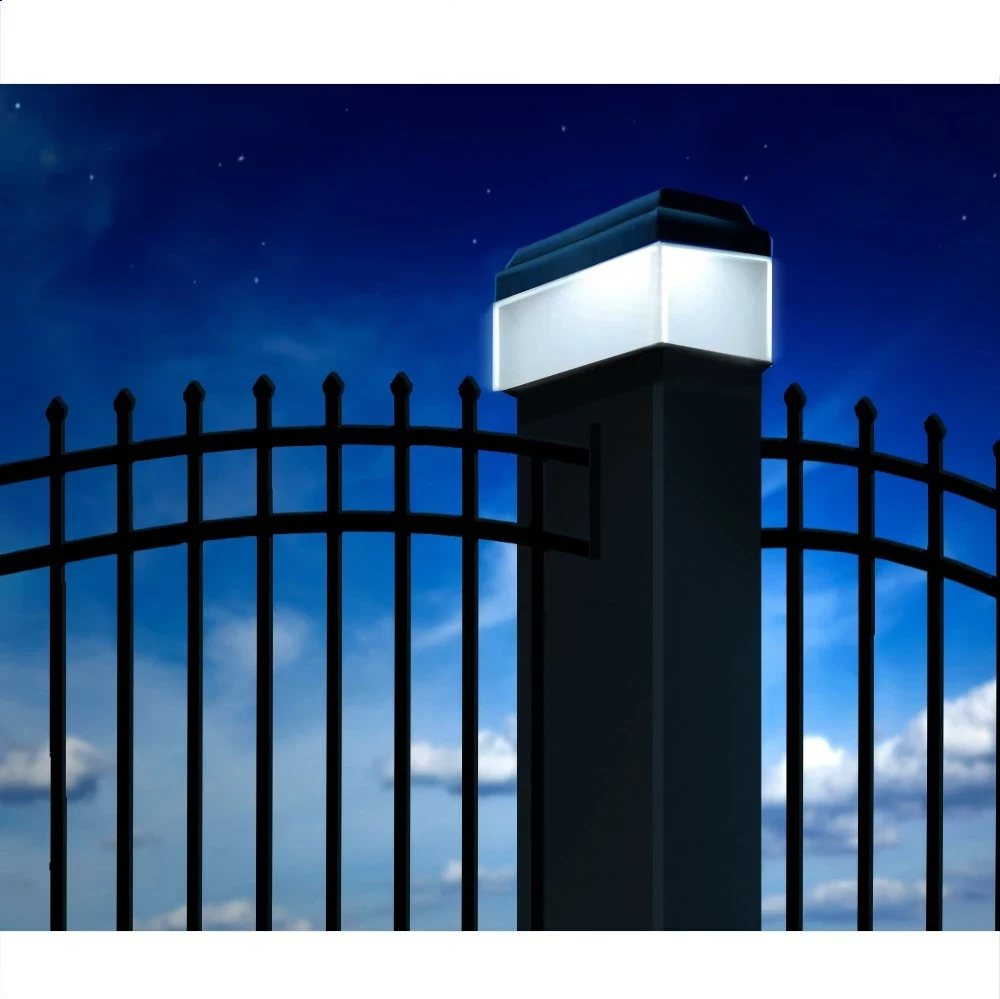 Solarna svetilka za steber ograje GreenBlue GB128 z senzorjem teme, črna