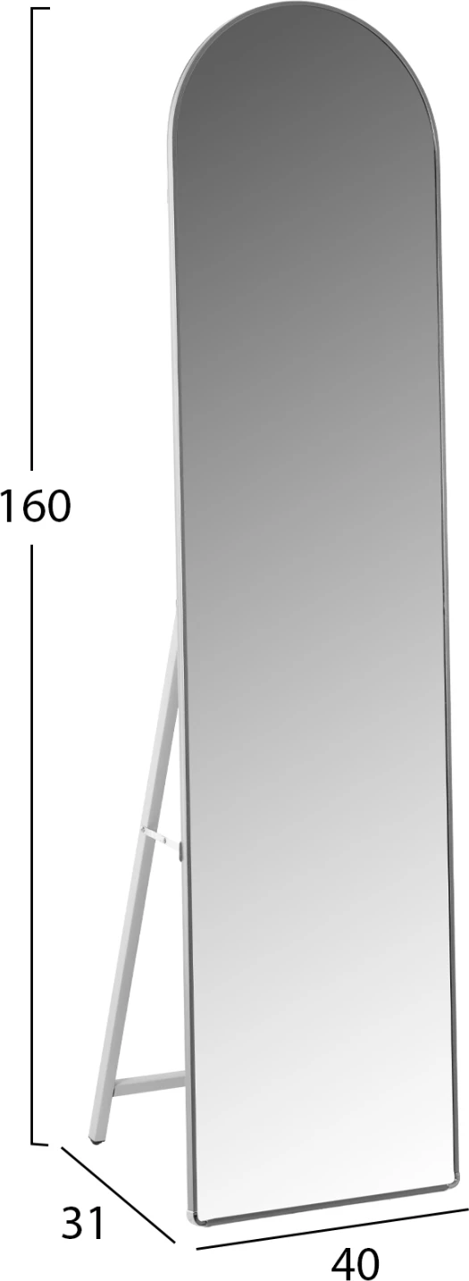 Talno stoječe ogledalo JOELY FH9578.40 aluminijast okvir v srebrni barvi 40x31x160Hcm