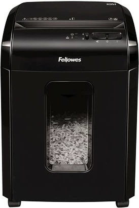 Mikro-rezalnik Fellowes Powershred 10M, 19 L, črn