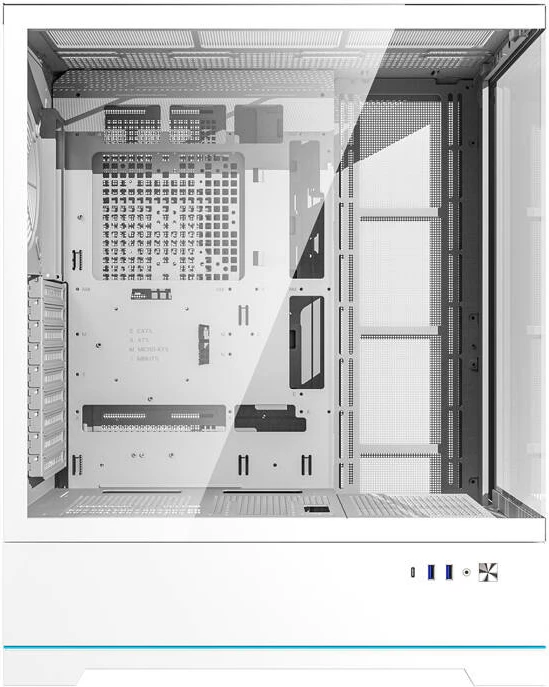 Računalniško ohišje Big Tower, brez ventilatorjev, ATX, kaljeno steklo, belo, Darkflash DY451L