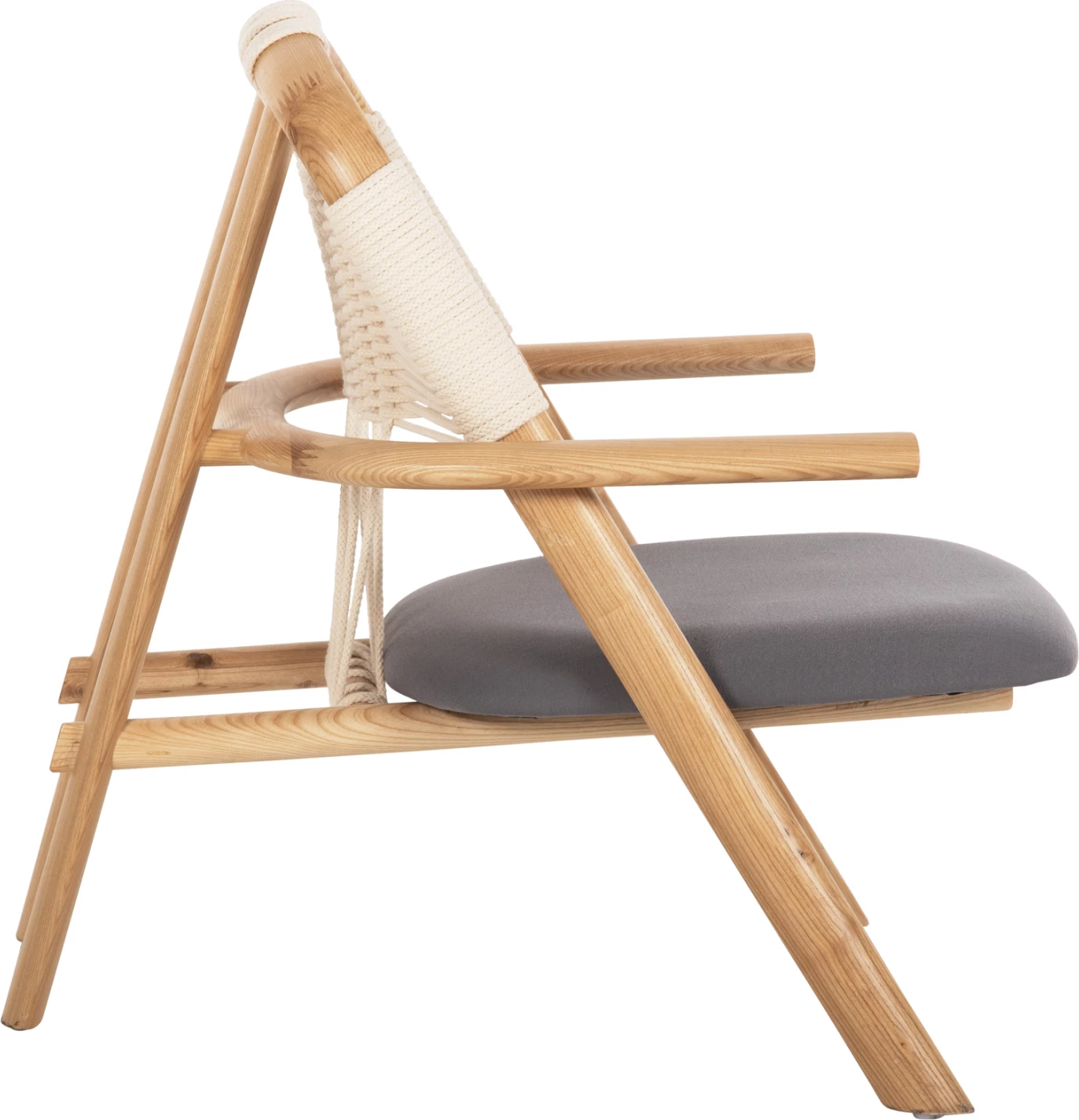 Ležalni stol CRAFT FH9413.01 iz jesenovega lesa in vrvi naraven