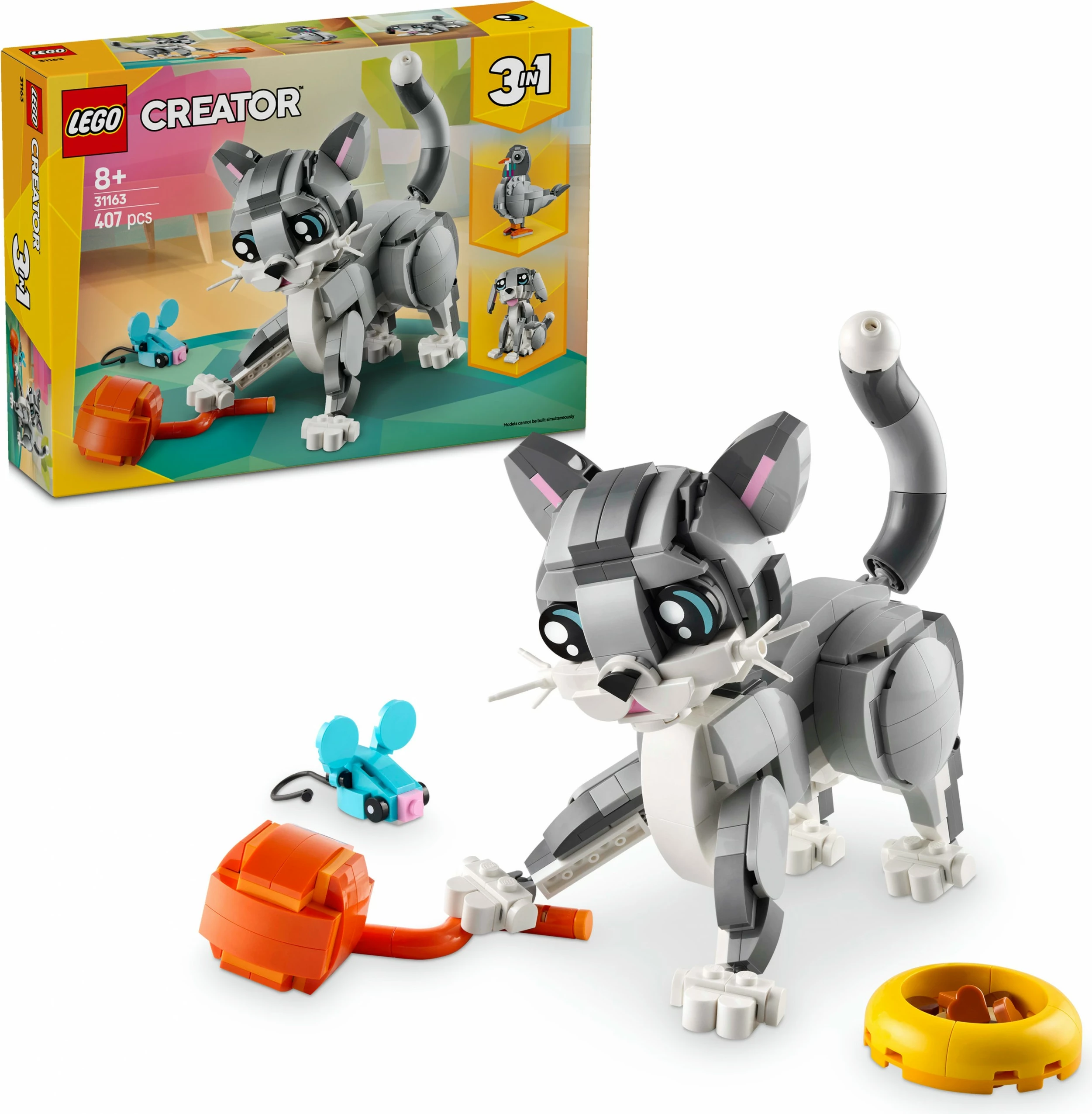 Gradbeno igračo LEGO Creator Siva mačka 31163, večbarvno