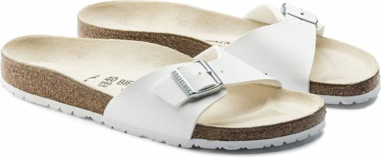Ženski natikači Birkenstock Madrid Birko-Flor, beli