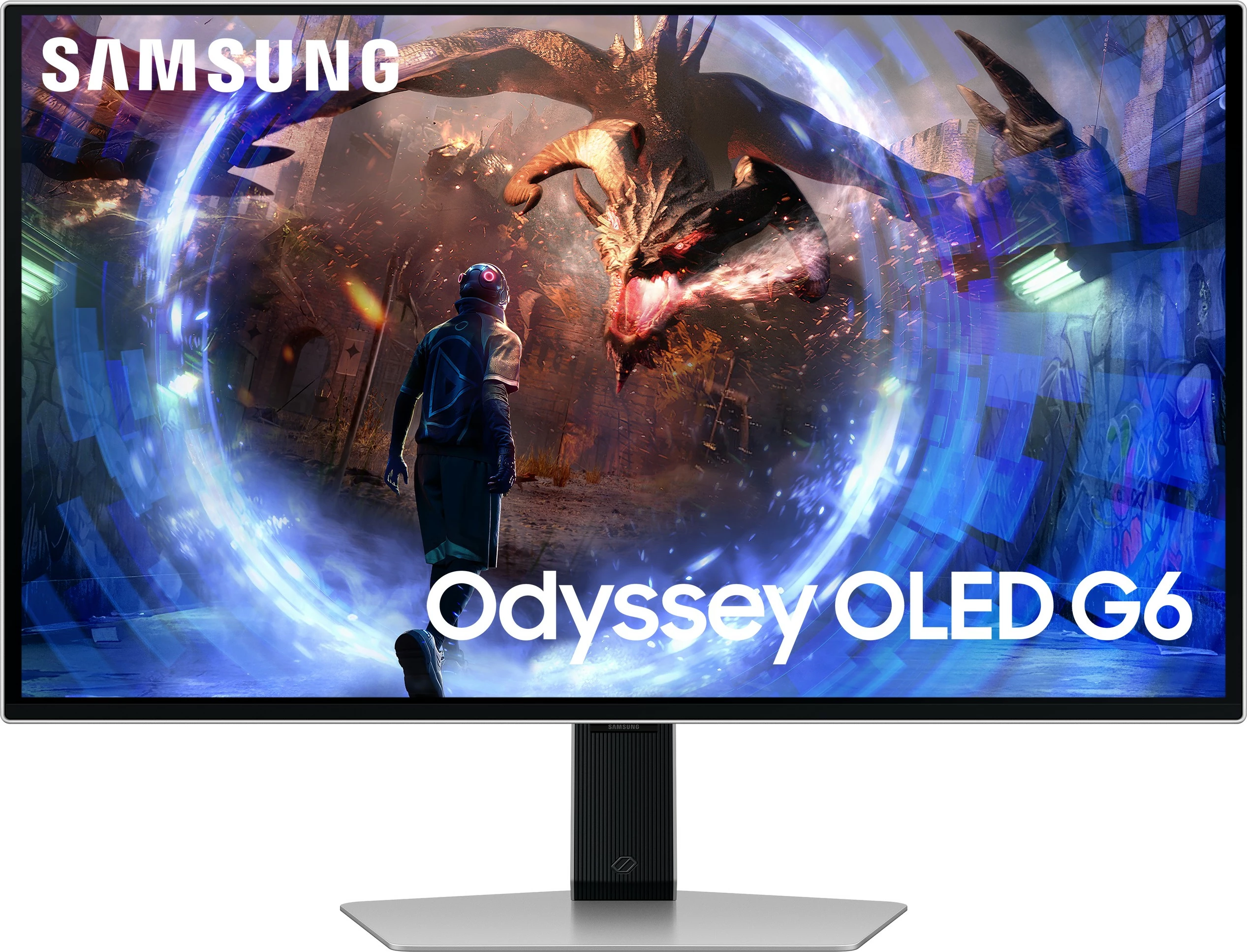 27" OLED Quad HD monitor, Samsung G60SD, srebrn