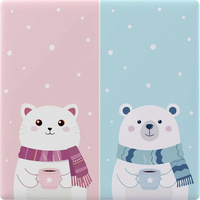 Dekorativni pokrov za dotikavno stikalo, plastika, rožnat/moder Sonoff T5-2C-86-cartoon