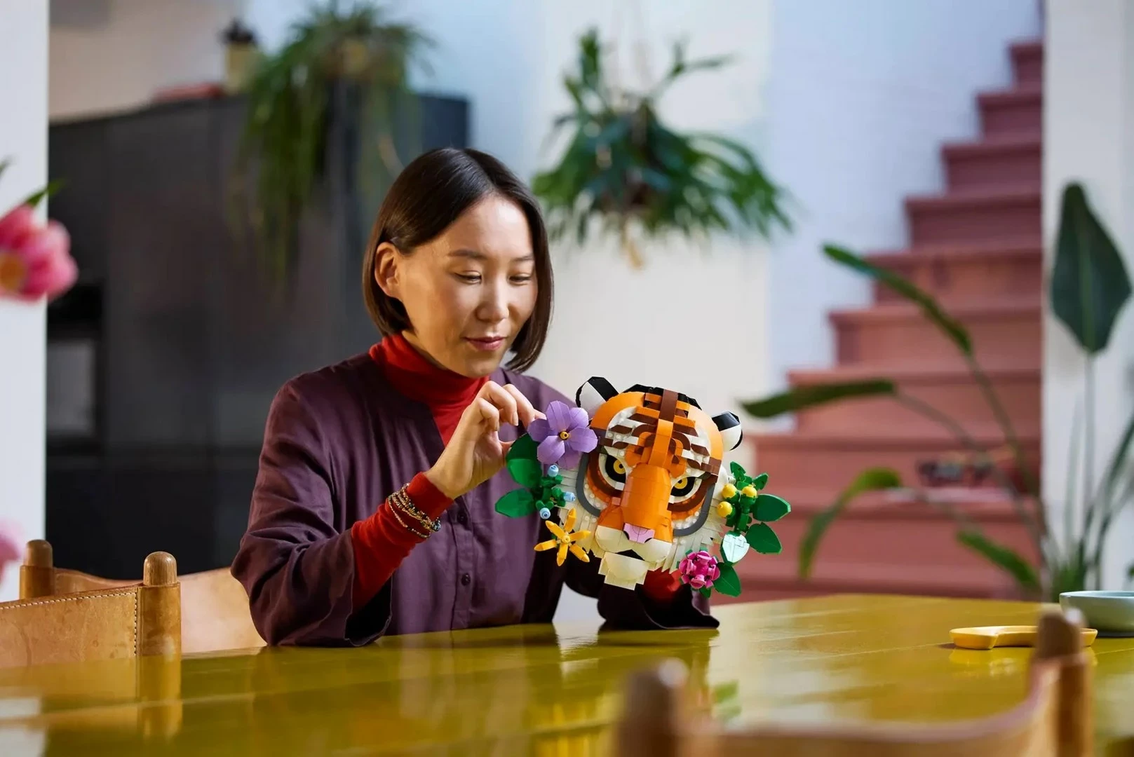 Mural/Tri-dimenzionalna umetniška sestava LEGO ART The Fauna Collection Tiger 31217 za odrasle, 744 delov