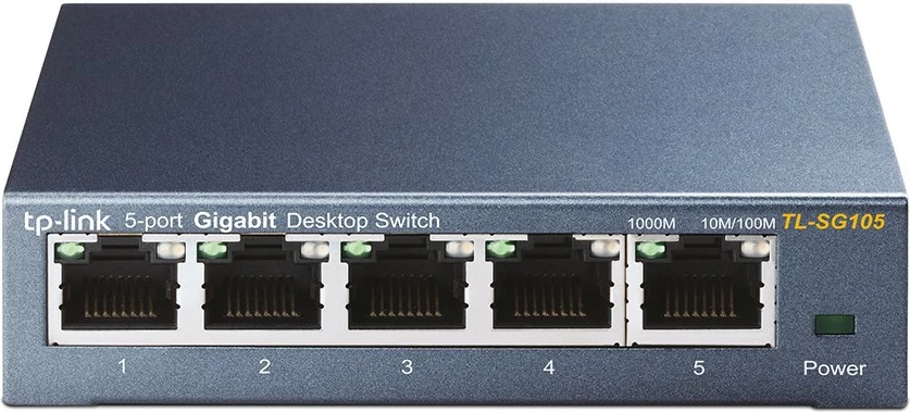 Gigabit Ethernet 5-portni stenski switch TP-Link, 10/100/1000 Mbps, polni duplex