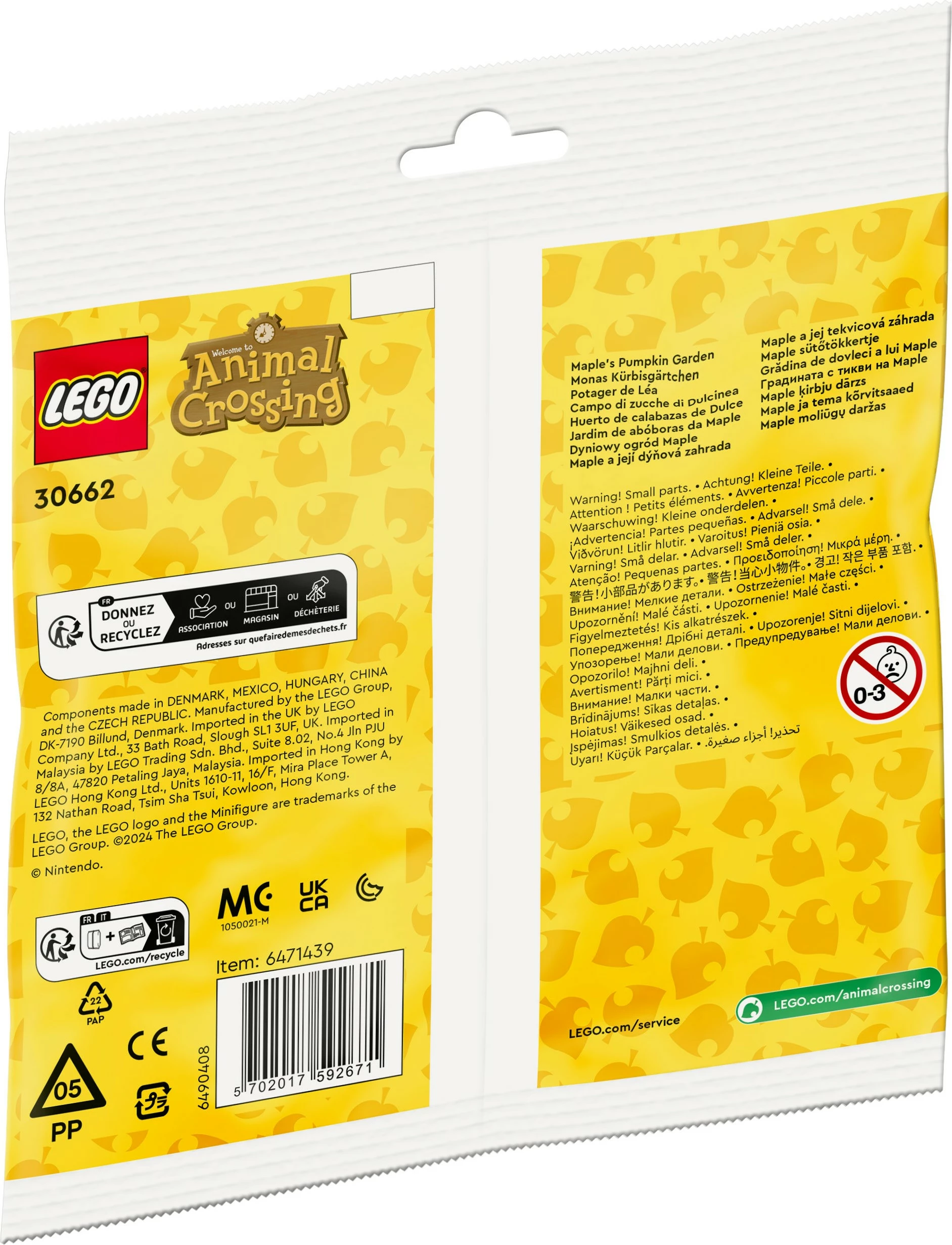 Set za sestavljanje LEGO Animal Crossing 30662 Javorjev bučni vrt, večbarven