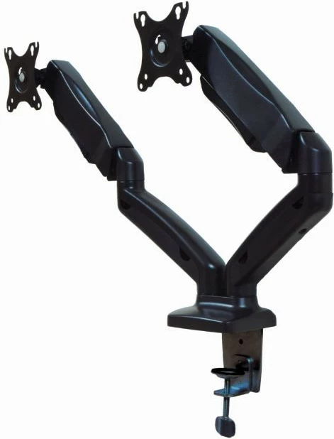 Držalo za dve monitorji TB TB-MG2 z vzmetjo na plin, do 27 palcev, črno