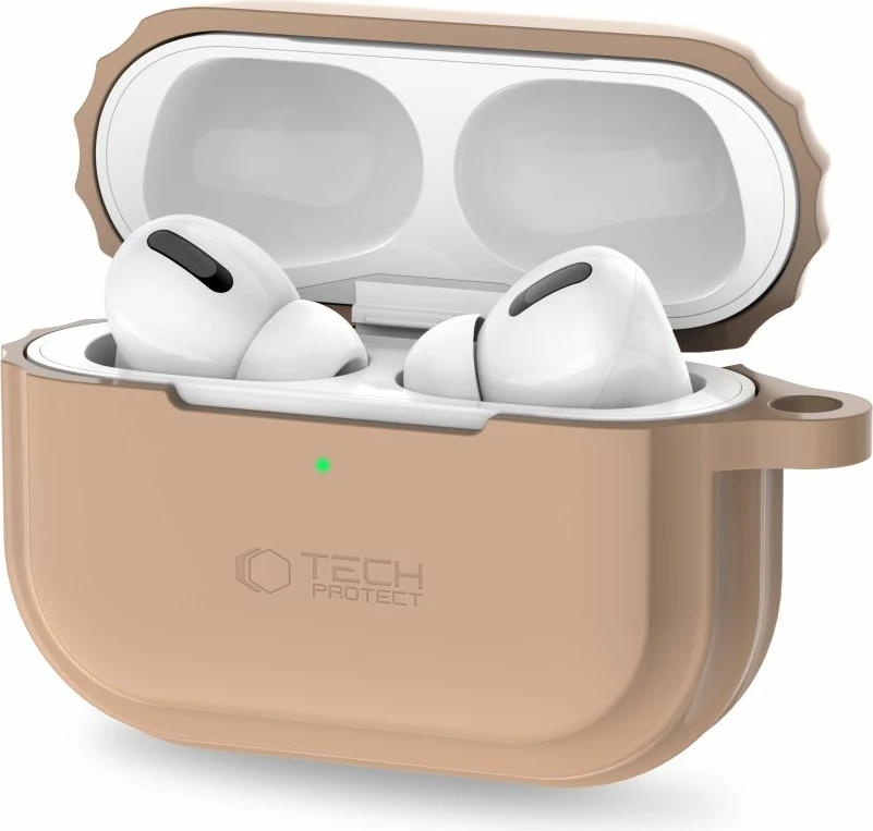 Silikonski ovitek z vrvico za AirPods Pro/Pro 2 Tech‑Protect, svetlo rjav