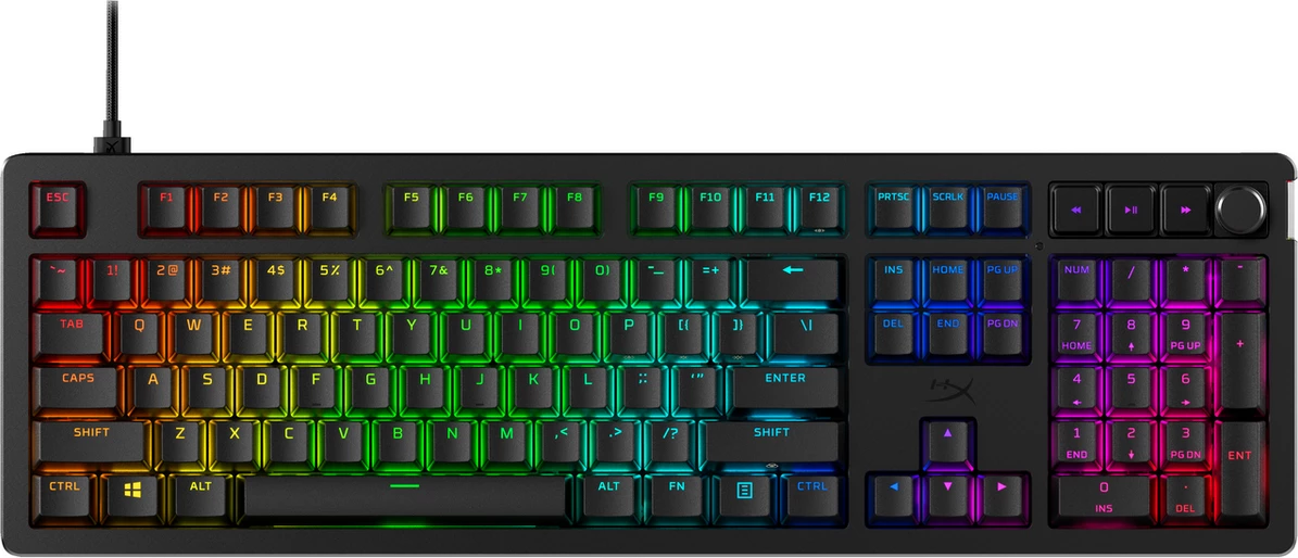Gaming tipkovnica HyperX Alloy Rise 7G7A3AA#ABA, standardna velikost, US-International razpored, RGB, črna