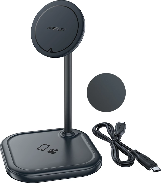 Brezžični polnilec Acefast E6, 15 W, MagSafe, za iPhone in AirPods, siv
