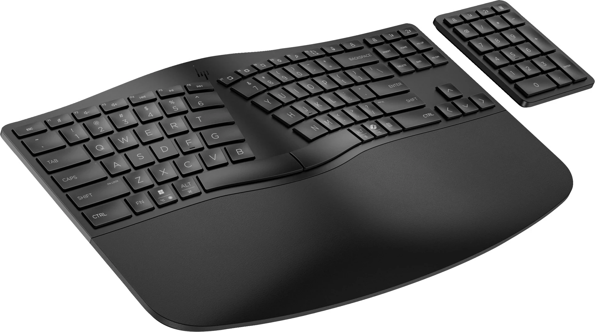 Brezžična ergonomska tipkovnica HP 960, membranska, QWERTY, črna