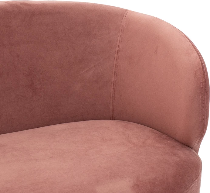 Dvosed z dvema sedežema Rony, žamet rjavkasto marelična, zlato kovinsko, 132x82x83 cm