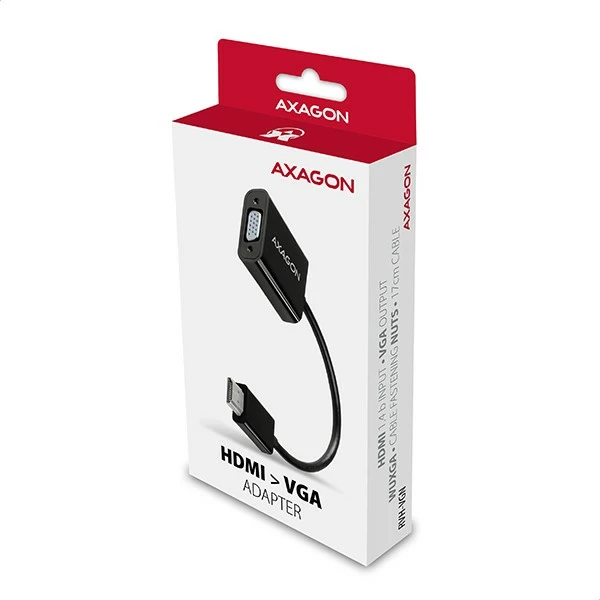 Aktivni adapter HDMI v VGA, AXAGON RVH-VGN, črn