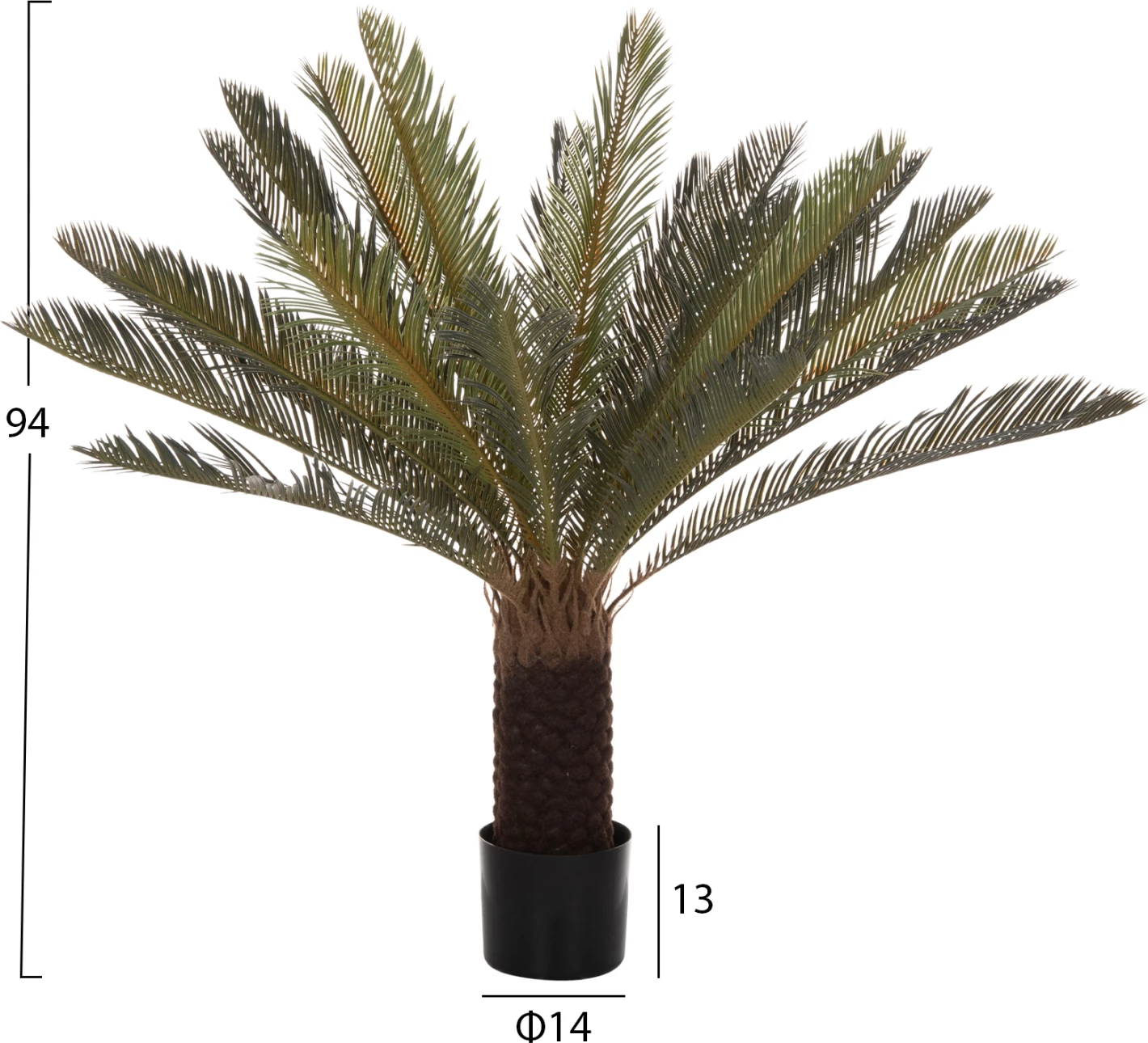 Dekorativna sintetična rastlina FH7983 palma z bodičastimi listi v loncu 94H cm