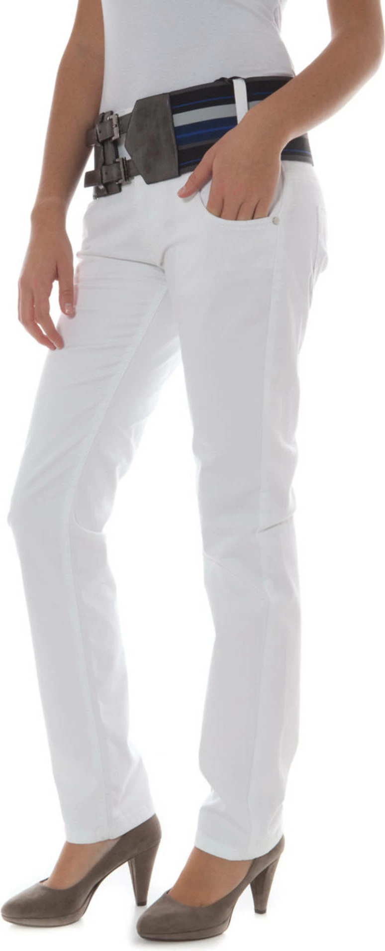 Hlače PHARD, ženske, bele