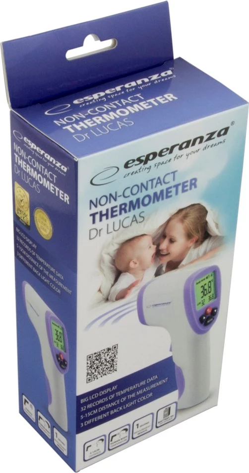 Digitalni termometer Esperanza ECT002, bel/vijoličen