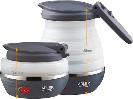 Električni čajnik 0,6 L, 750 W, črn in bel Adler AD 1279