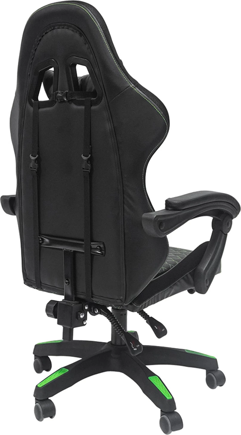 GAMING naslanjač LOOT FH1204 črno-zelena PVC in najlon 51x49x125Hcm