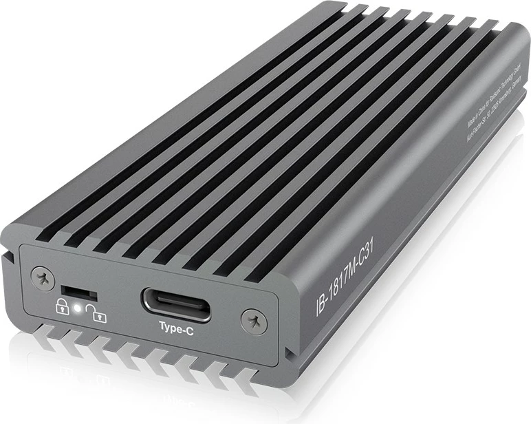 Zunanja M.2 ohišje za SSD, ICY BOX IB-1817M-C31, M.2, PCIe 3.0, 10 Gbit/s, USB, siva
