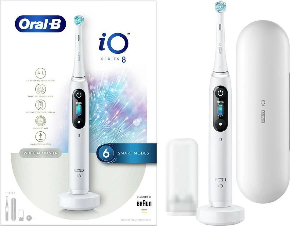 Rotozobna zobna ščetka Oral-B iO 4210201363064, odrasli, dnevna nega, globinsko čiščenje, nega dlesni, občutljivo, beljenje, bela