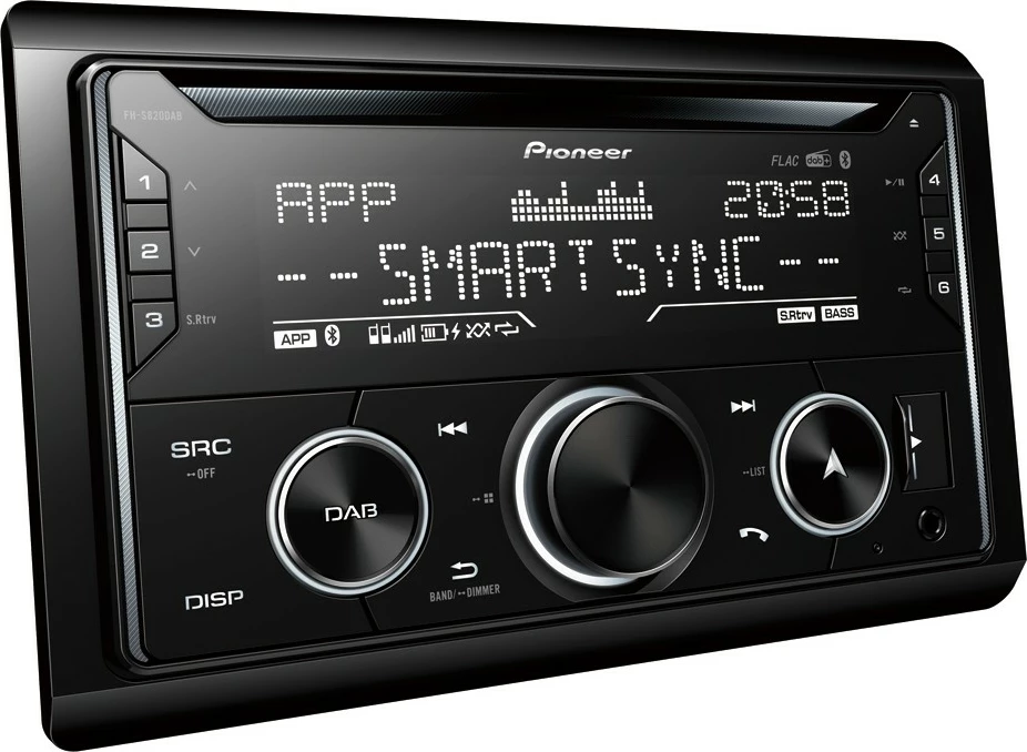 Avdio radio za avto Pioneer FH-S820DAB, DAB+, LED zaslon, črn