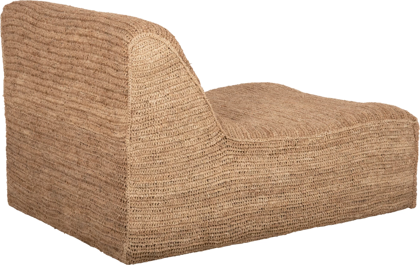 Pouf ležalnik BIBLOC iz okvirja iz tikovine in oblazinjenja iz vodnega hijacinta 84x118x73H cm