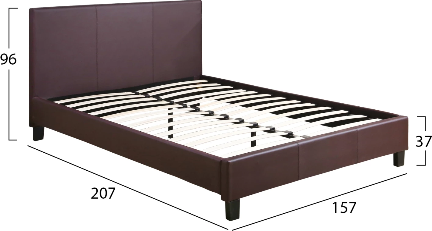 Postelja Becca iz rjavega PU FH553.02 150x200