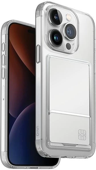 Ovitek za telefon UNIQ Air Fender ID Cardslot za iPhone 15 Pro Max, prozoren