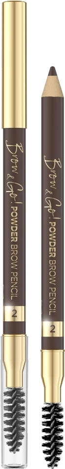 Svinčnik za obrvi Brow & Go! Powder 02 Eveline Cosmetics, za ženske, 1 kos
