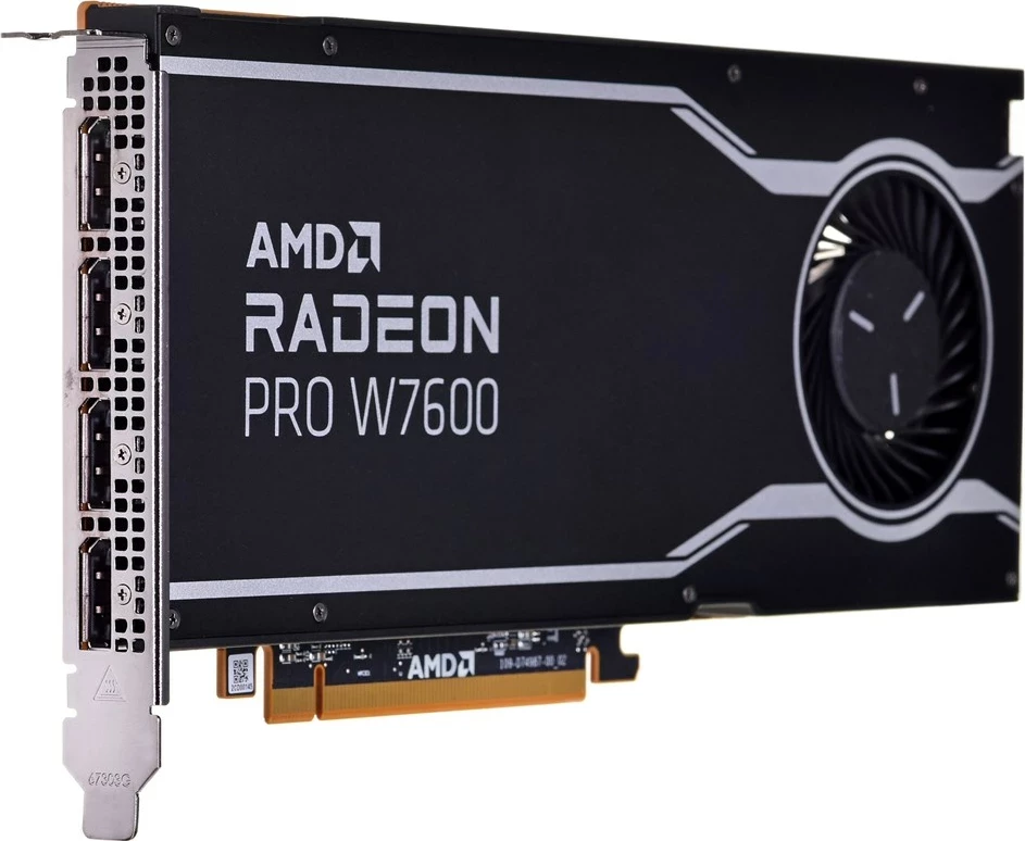 Grafična kartica AMD Radeon Pro W7600, 8 GB GDDR6, črna
