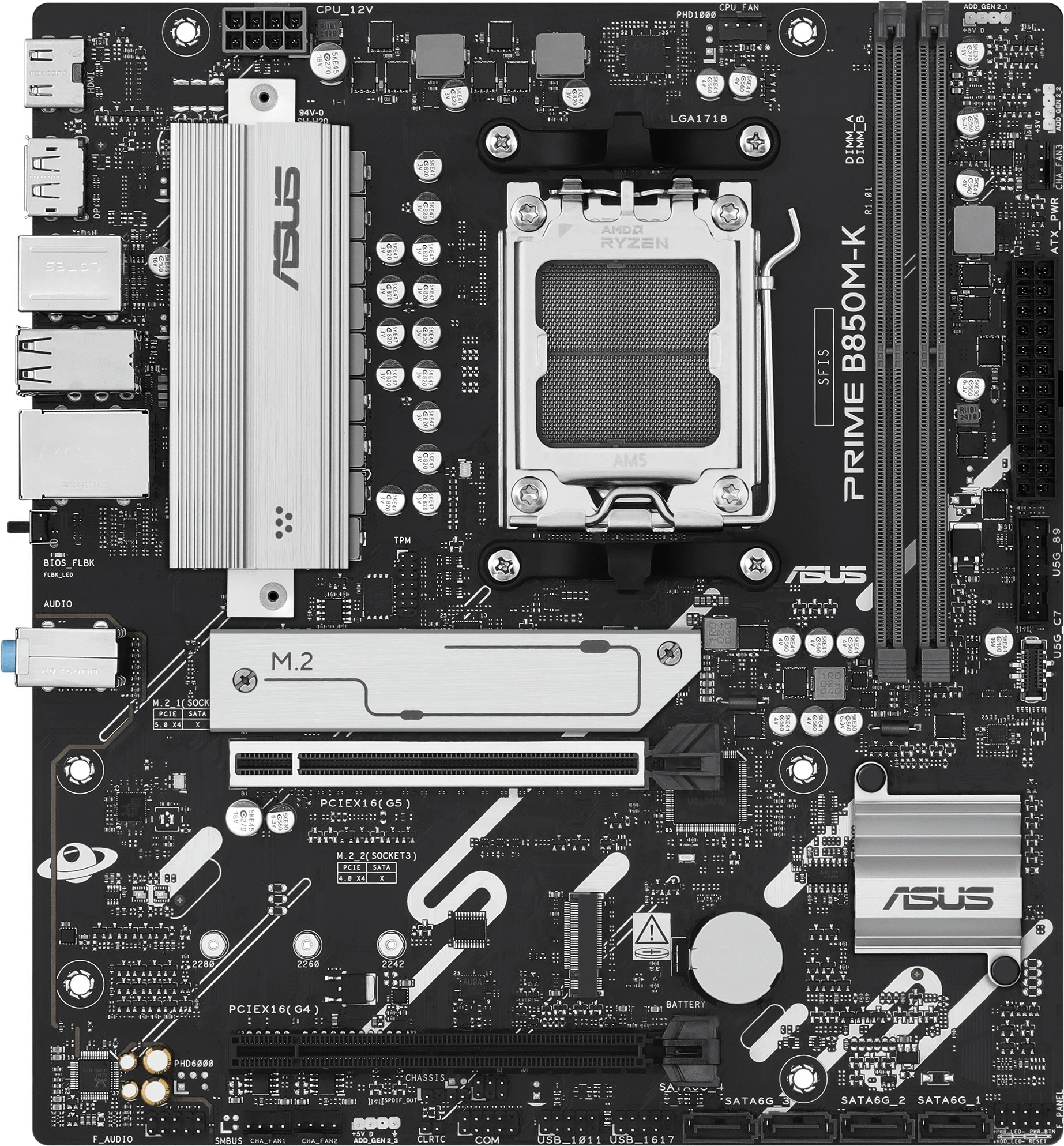 Matična plošča ASUS PRIME B850M-K, AMD, Socket AM5, DDR5, micro ATX
