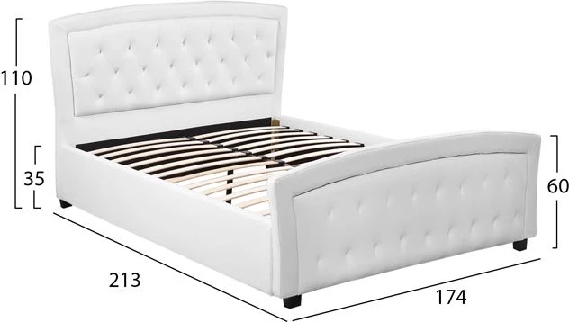 Postelja Odelia s PU v beli barvi FH550.01 150x200 cm