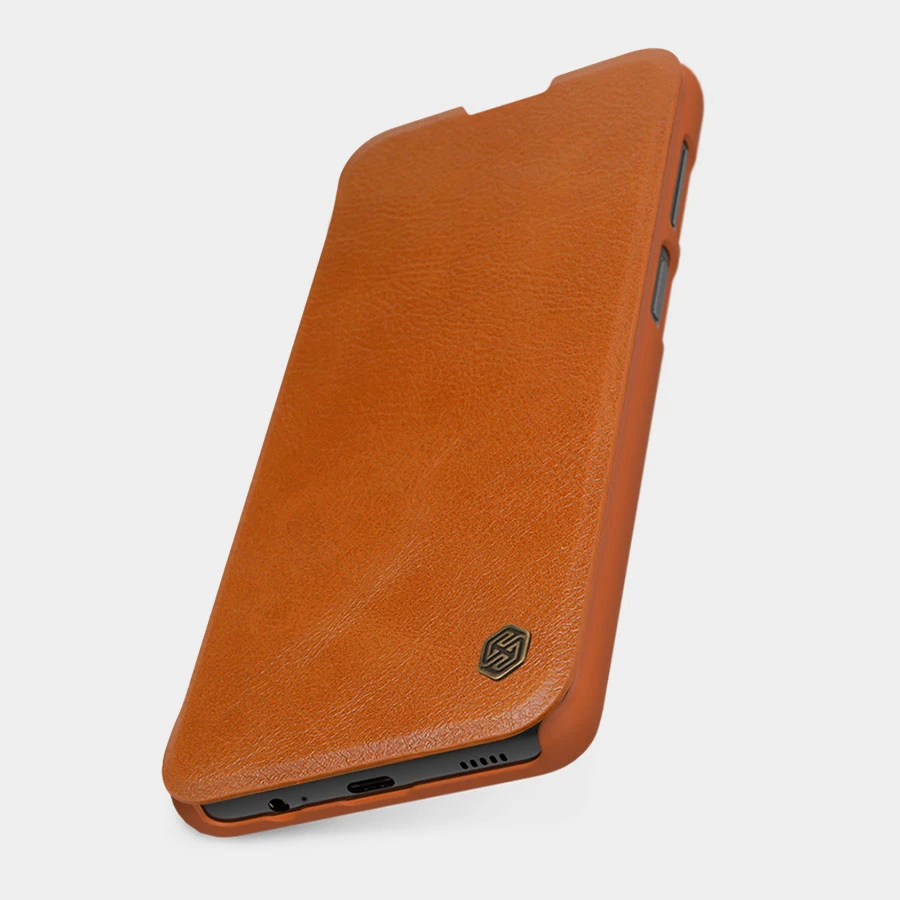 Zaščitni ovitek Nillkin Qin za Xiaomi Redmi Note 11 Pro+, Redmi Note 11 Pro, Mi 11i HyperCharge, rjav