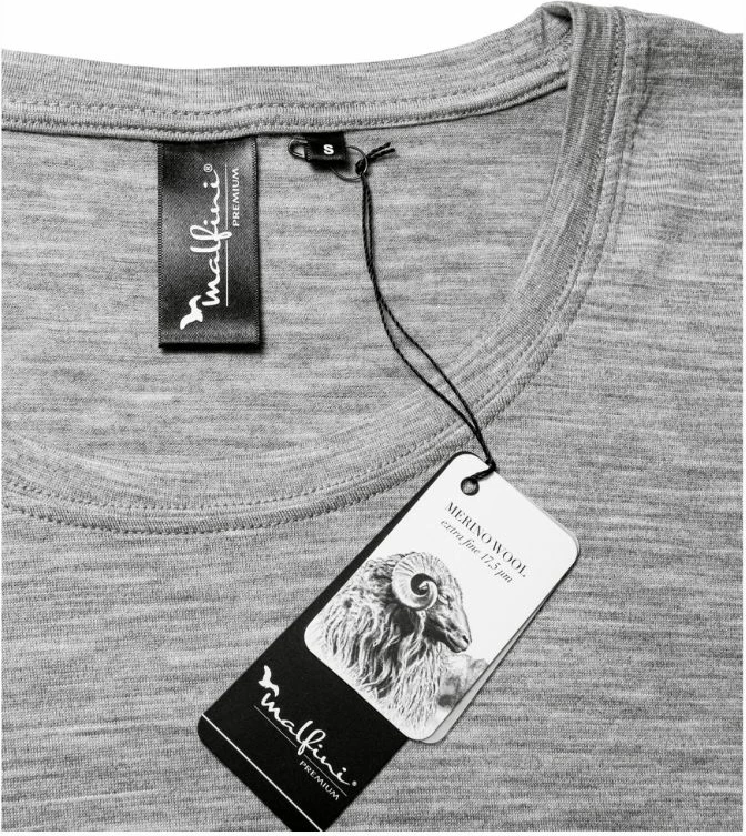 Premium Merino ženska majica z dolgimi rokavi, Malfini, siva