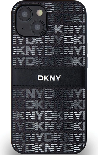 Zaščitni ovitek DKNY Mono Stripe & Metal Logo za iPhone 15/14/13, črn