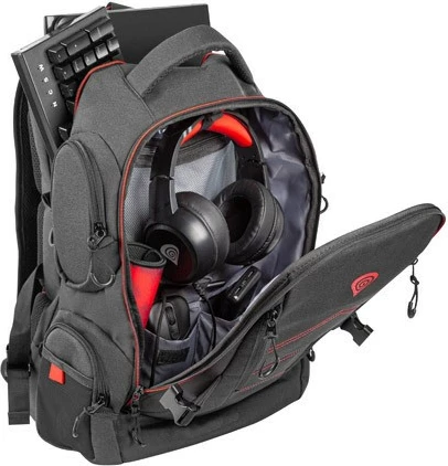 Nahrbtnik za prenosnik do 17,3" Natec Genesis Pallad 550, črn/rdeč