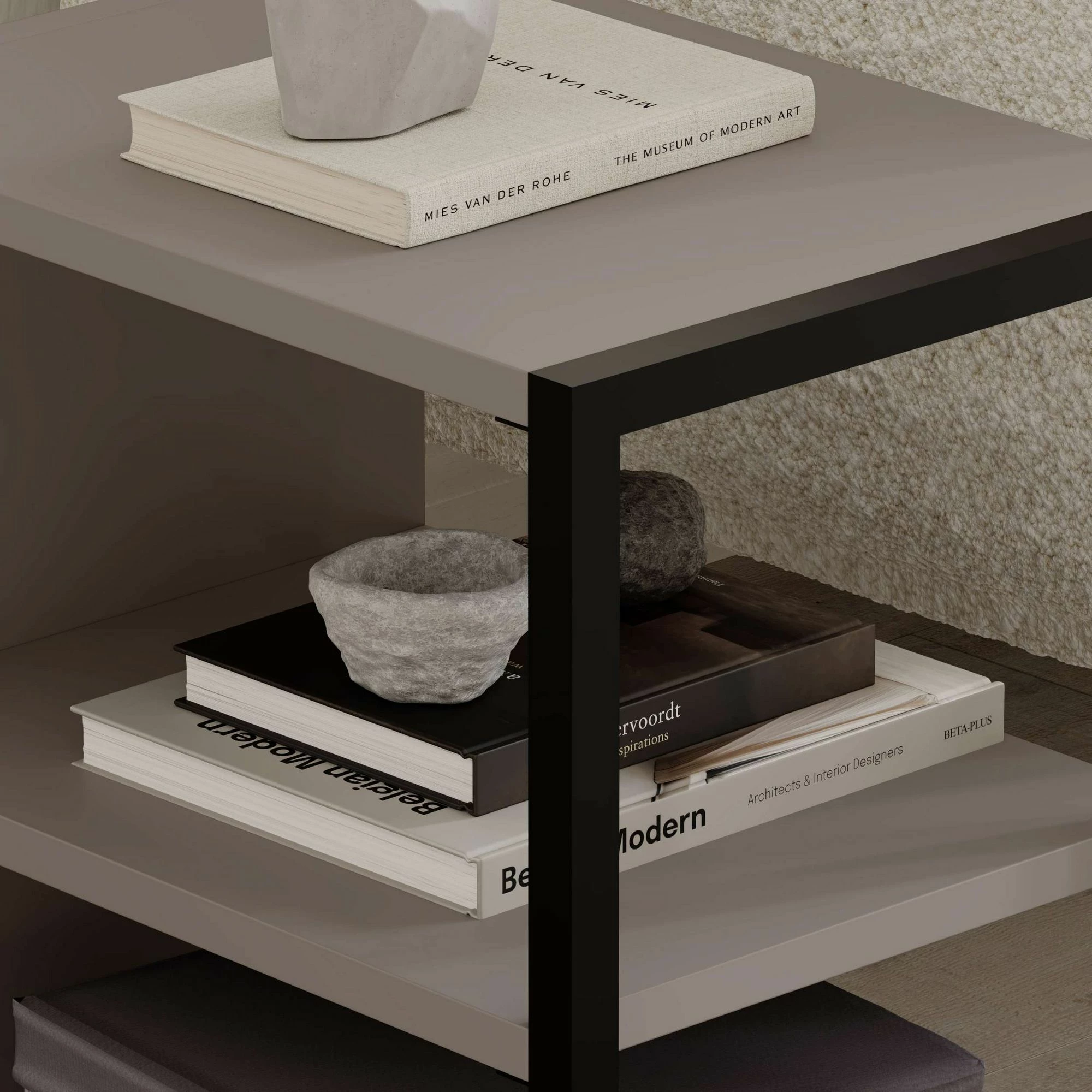 Set stranskih miz, svetlo moka, 2 kosa, Skye Decor