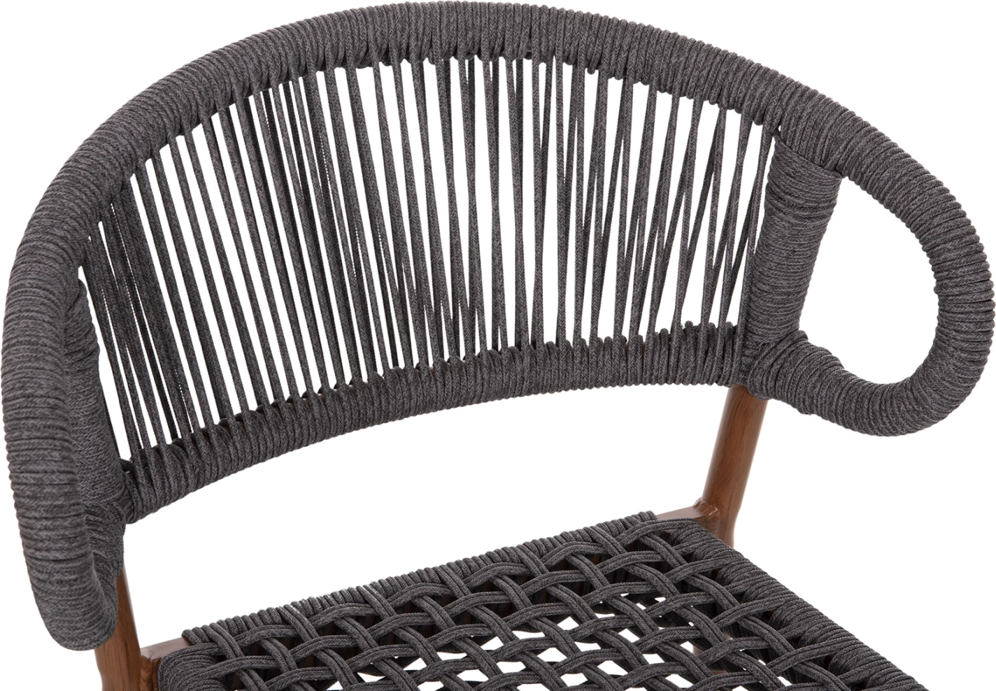 Barski stol srednje višine EULO FH6087.01 aluminij v oreh-sintetični ratan v sivi 60x60x99H cm