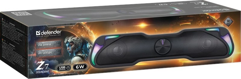 Zvočnik Soundbar Defender Z7, 6 W, LED, USB, črn