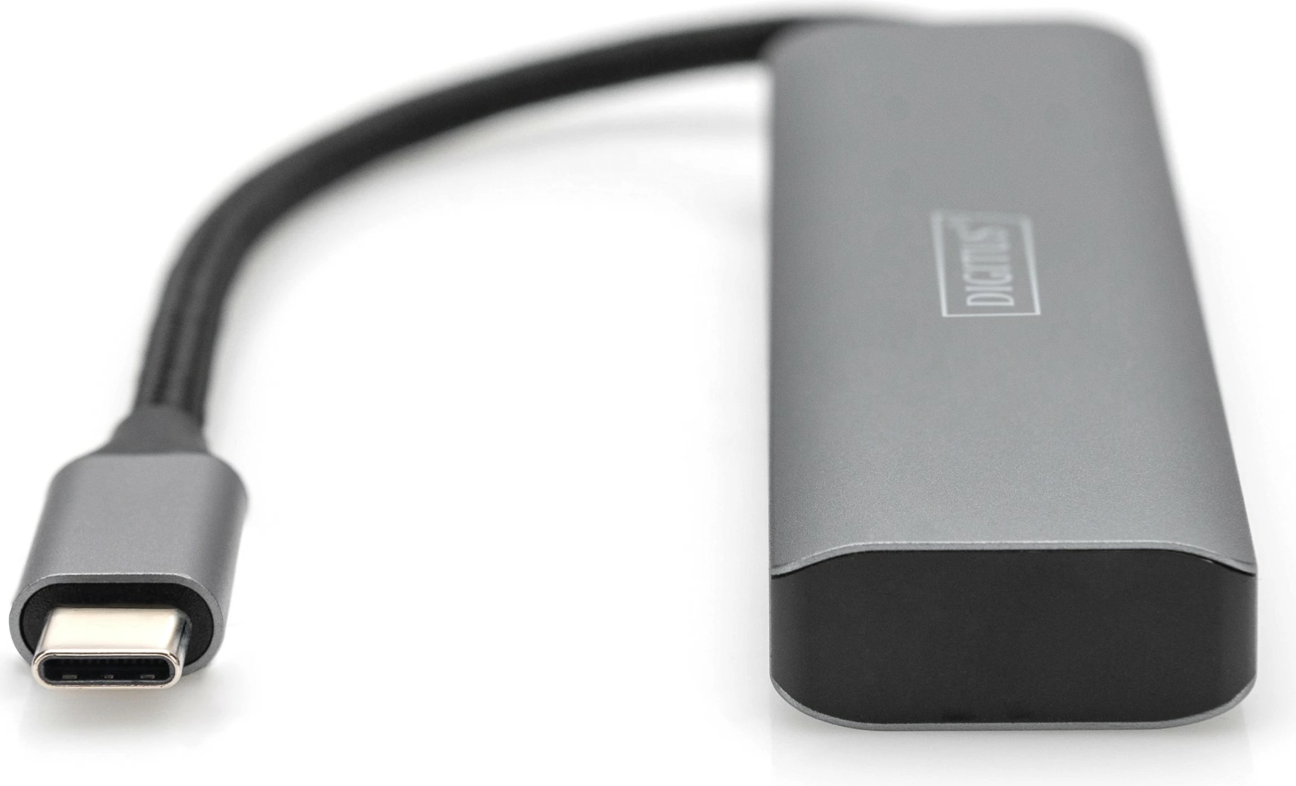 4-portni USB-C hub Digitus, 2x USB-A + 2x USB-C, USB 3.2 Gen 1, siv, aluminij