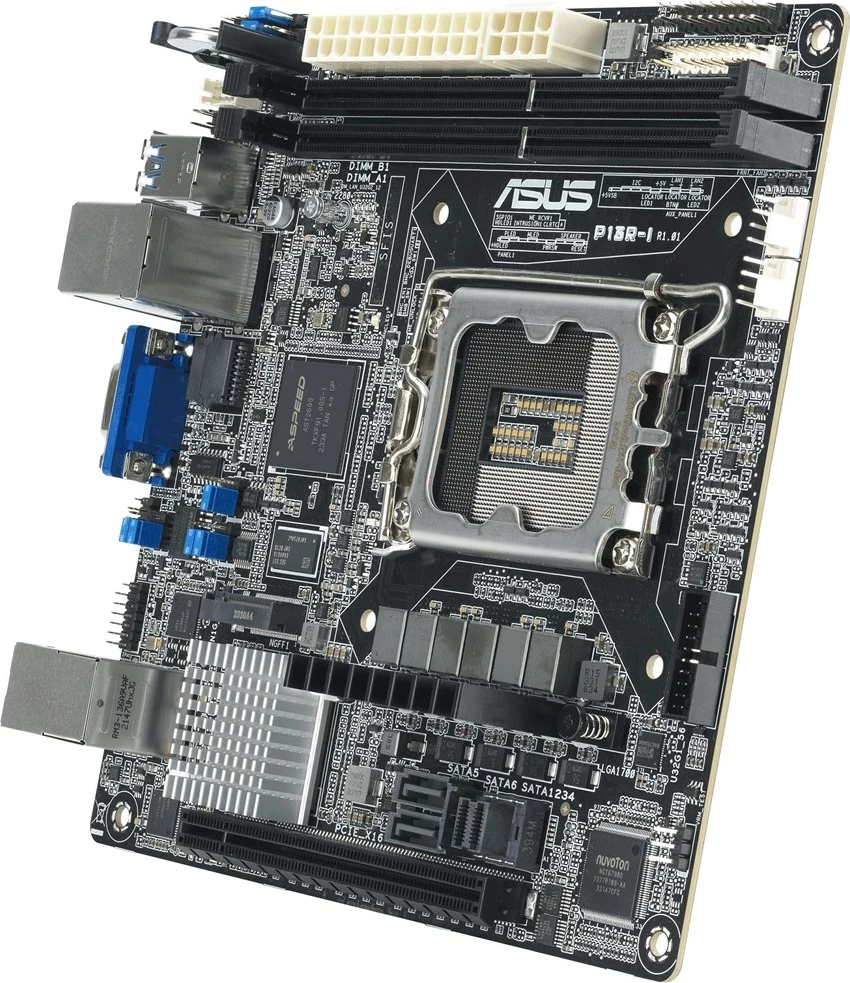 Matična plošča za strežnike ASUS P13R-I, Intel C262, LGA 1700, mini ITX, črna