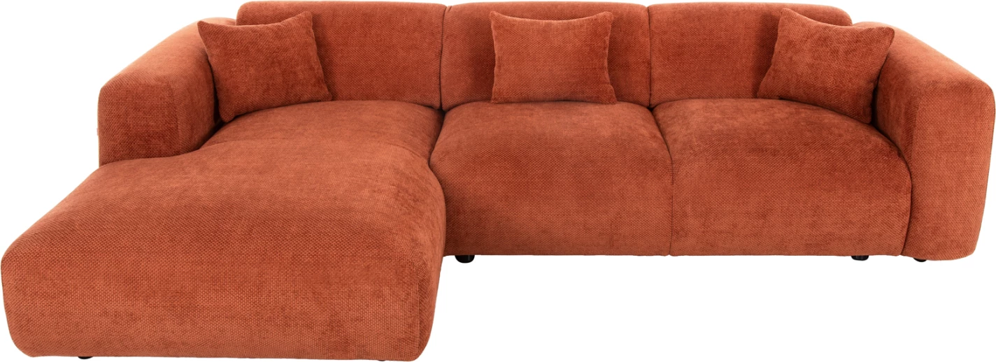 Kotna sedežna garnitura (levi) BRICKEN FH3275.03L opečno rdeča tkanina 110-282x98-160x72Hcm