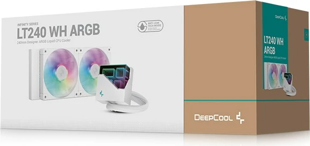 Vse-v-enem vodno hlajenje za procesor DeepCool LT240, 2x12 cm, belo
