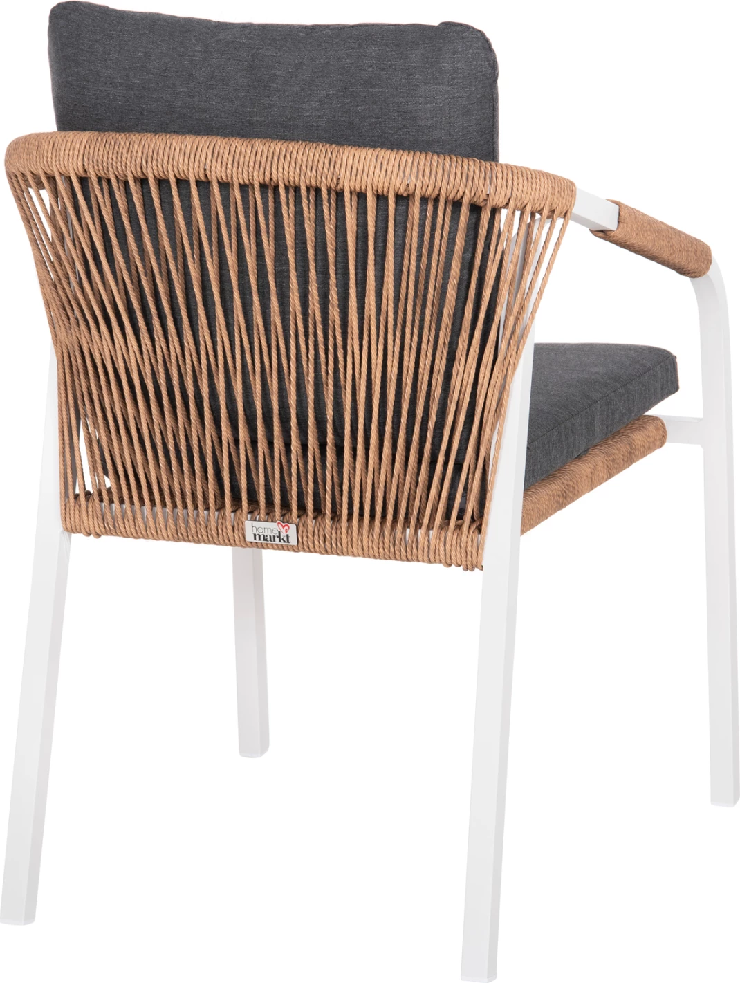 Fotelj MAERLY FH6051.01 bel aluminij-antracit blazine-P.E. ratan v svetlo rjavi barvi 55,5x62,5x85Hcm