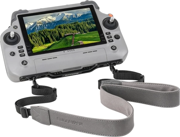 Nosilec za daljinec Sunnylife GS998 za RC Plus 2/1, nastavljiv trak, aluminij, PU usnje, siva
