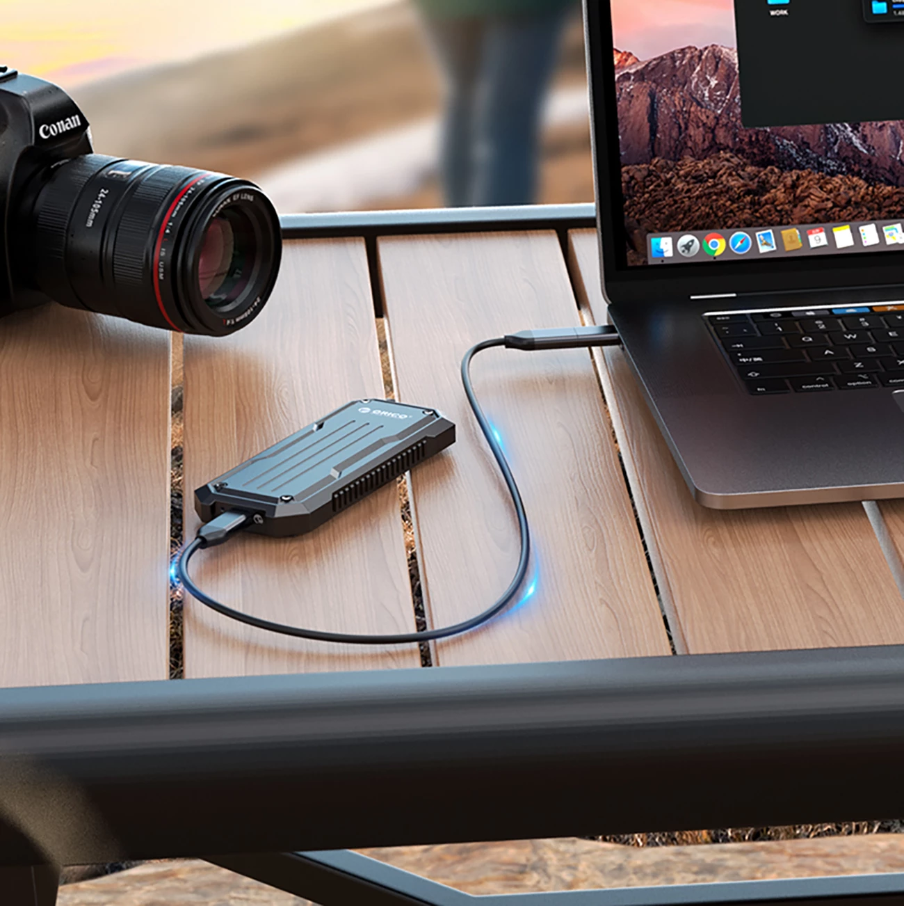 Računalniško ohišje za SSD M.2 NVMe/SATA, USB-C 3.2, sivo Orico OXS2C3-G2