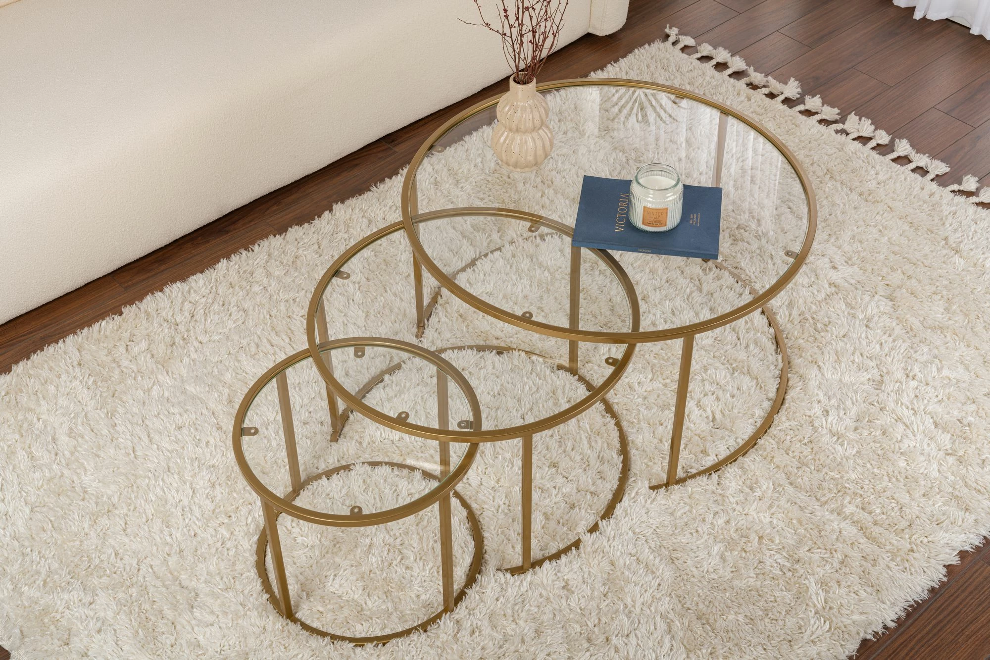 Set mizic za kavo, Nordure Aurum - 80, 60, 42 - zlata, prozorno